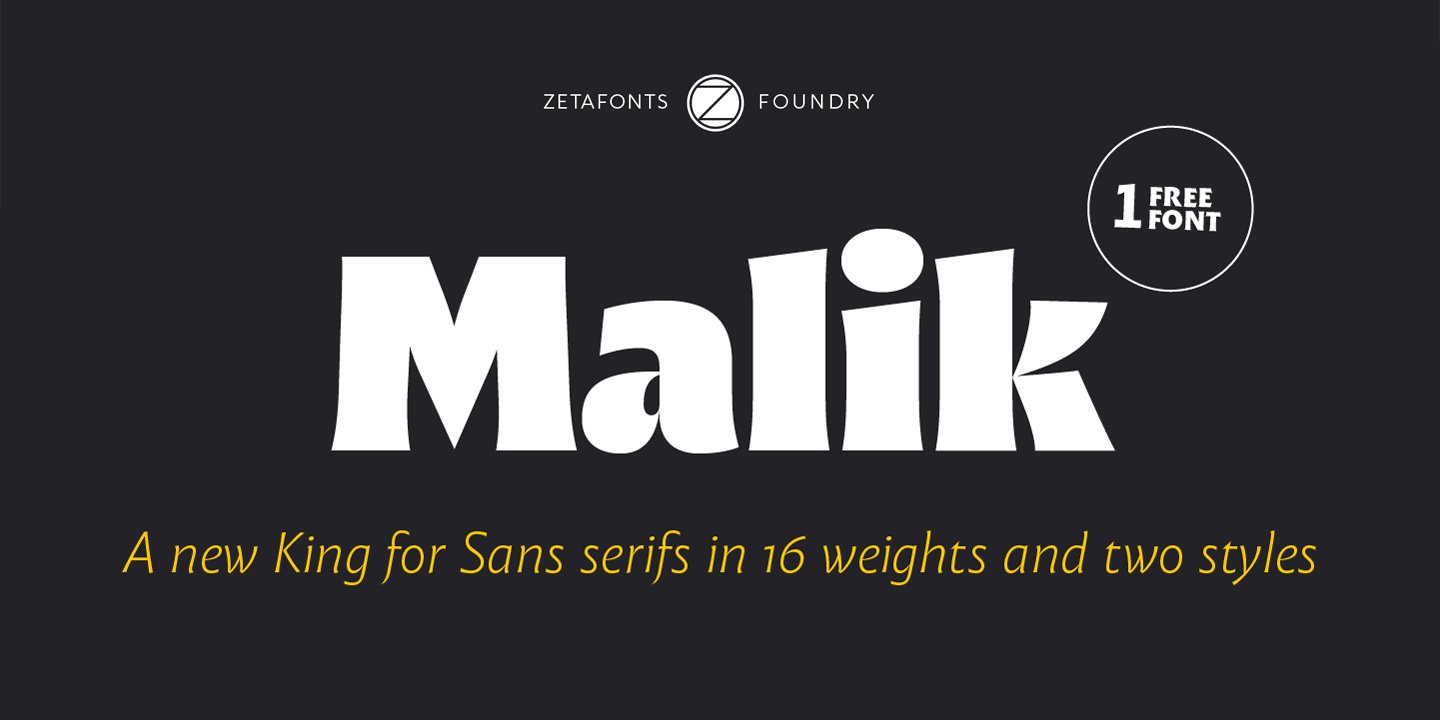 Przykład czcionki Malik Extra bold Italic